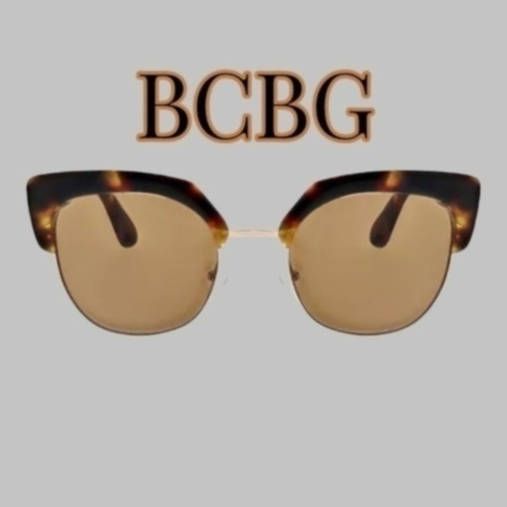 BCBG Chunky Retro Round-ish Tortoiseshell Frame Sunglasses
